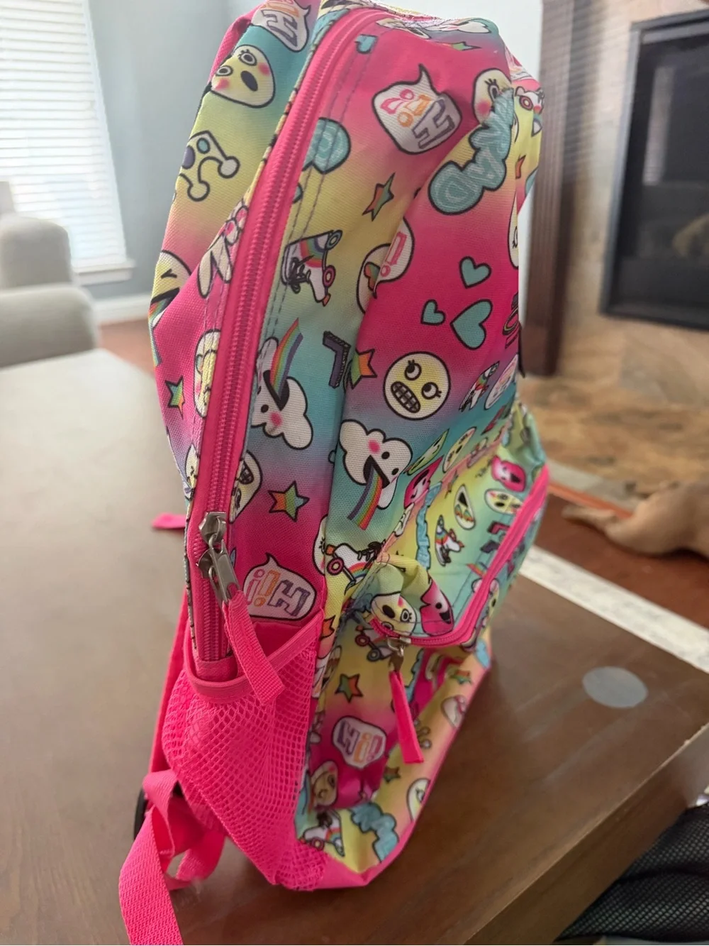 Kids Emoji Rainbow Backpack - Pink Multicolor